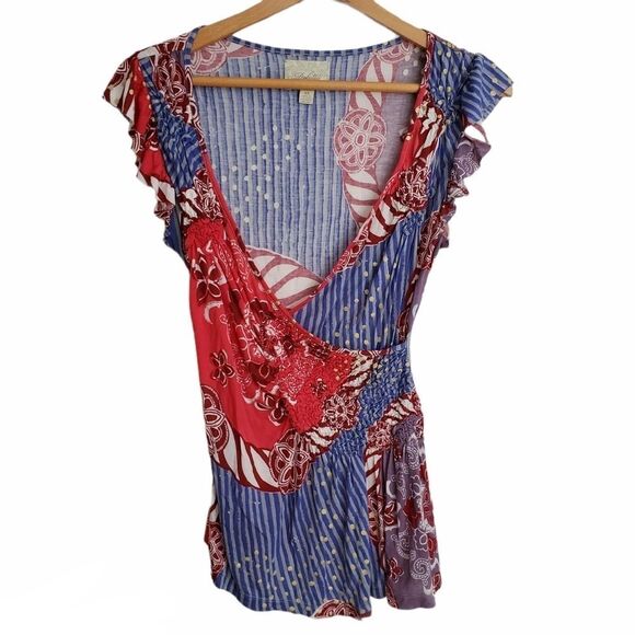 Anthropologie Mixed Pattern Top Size XS - Picture 2 of 12